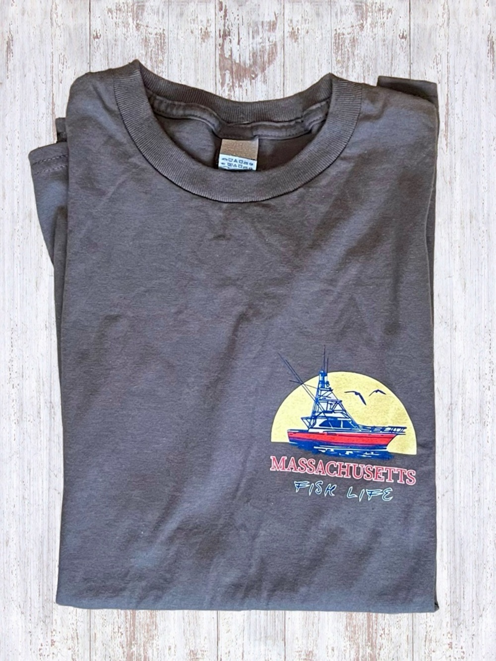 Gildan Men's Small Cotton T-Shirts Massachusetts Set of 2 - Picture 4 of 9